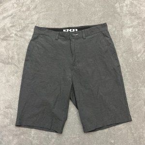 KNQR Men's Shorts size 30 Gray Chino Back Zip Pocket
